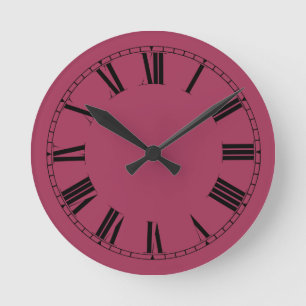 Wine Solid Color Round Clock