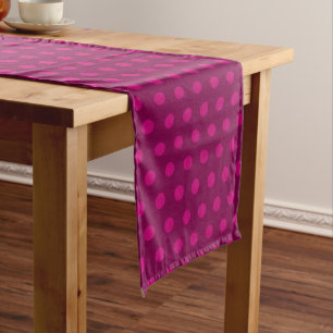 Wine Solid Colour Template Classic Rustic Dots Medium Table Runner