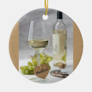 Wine Sommelier Vine Lover Bottle Grape Design Ceramic Ornament
