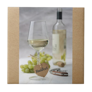 Wine Sommelier Vine Lover Bottle Grape Design Ceramic Tile