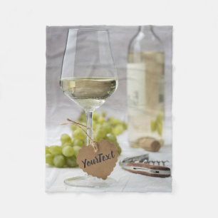 Wine Sommelier Vine Lover Bottle Grape Design Fleece Blanket