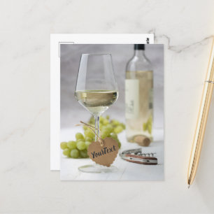 Wine Sommelier Vine Lover Bottle Grape Design Postcard