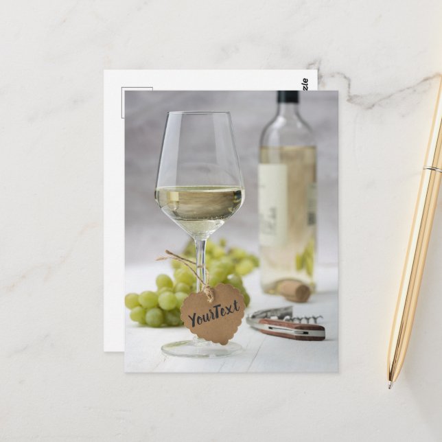Wine Sommelier Vine Lover Bottle Grape Design Postcard (Front/Back In Situ)