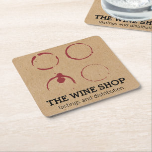 Wine Specialist Wine Stain Square Paper Coaster