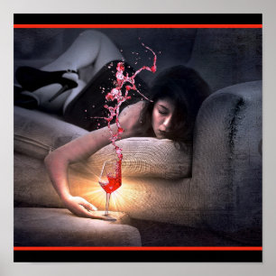 Wine Spilling Poster