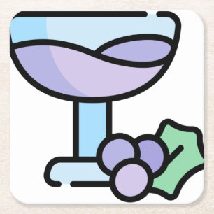 wine square paper coaster