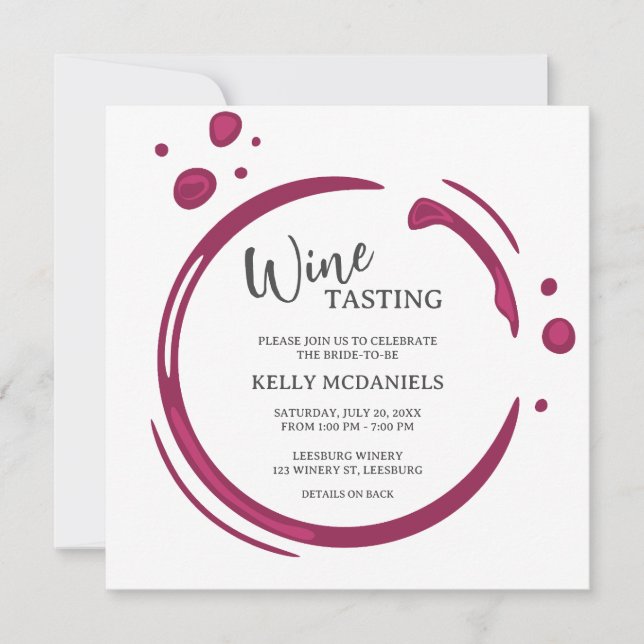 Wine Stain Bachelorette Party Invitation (Front)