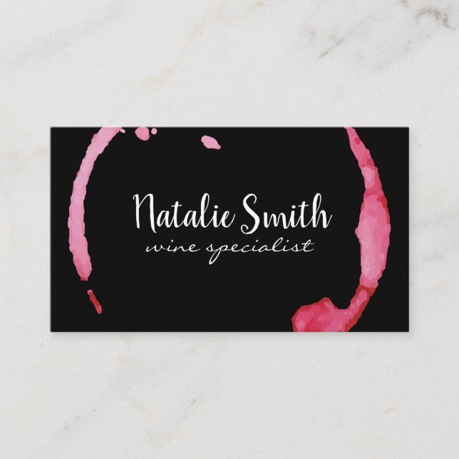 Wine Stain (black / white) Business Card (Front)