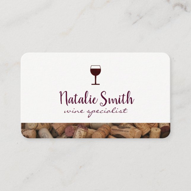 Wine Stain | Corks Trim | Wine Expert Business Card (Front)