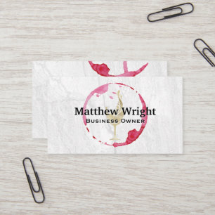 Wine Stain   Gold Wine Glass Logo Business Card