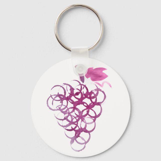 Wine Stain Grapes Key Ring (Front)