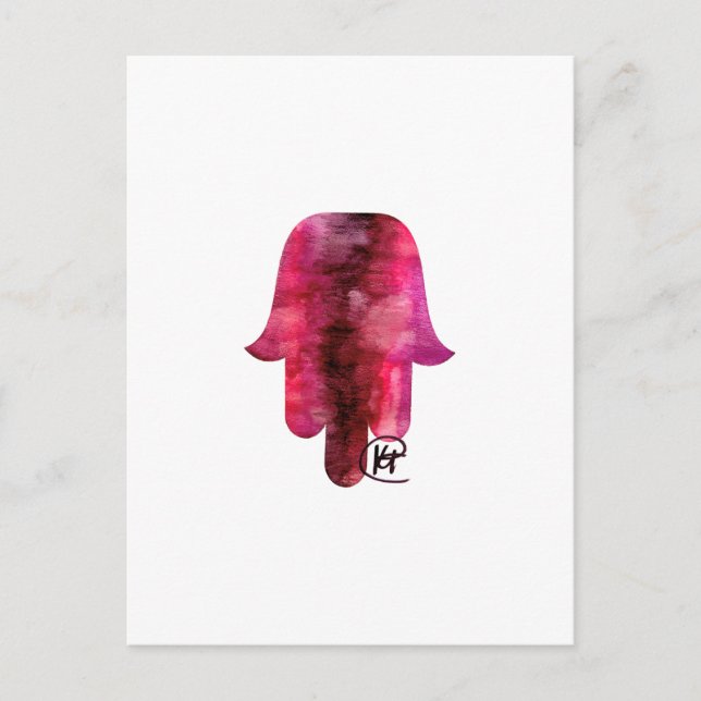 Wine Stain Hamsa Art Postcard (Front)