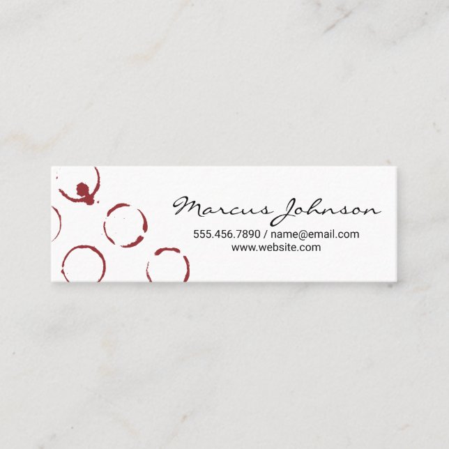 Wine Stain Mini Business Card (Front)
