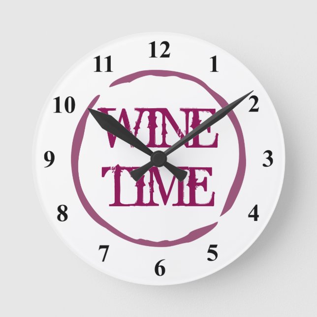 Wine stain ring kitchen wall clock for wine lover (Front)