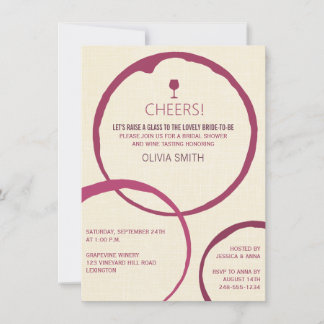 Wine Stain Rings Bridal Shower Invitations