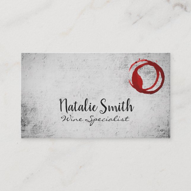 Wine Stain | Textured Background Business Card (Front)