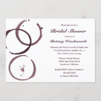 Wine Stain Vineyard Bridal Shower Invitations