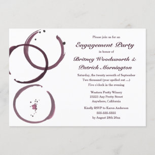 Wine Stain Vineyard Engagement Party Invitations
