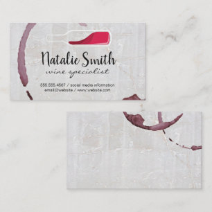 Wine Stain   Wine Bottle   Marble Business Card