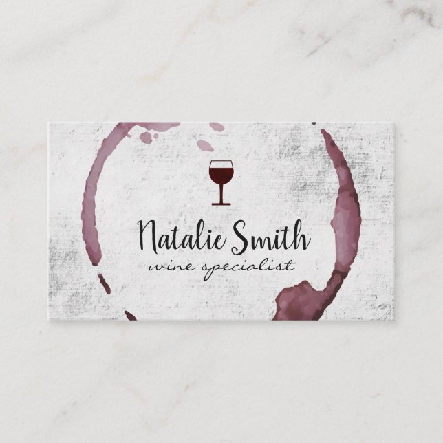 Wine Stain (wine glass) Business Card (Front)