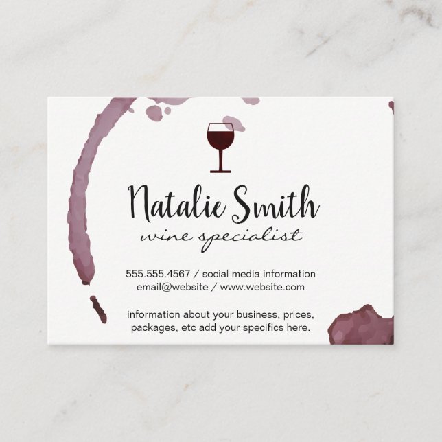Wine Stain (wine glass) / Variation Business Card (Front)