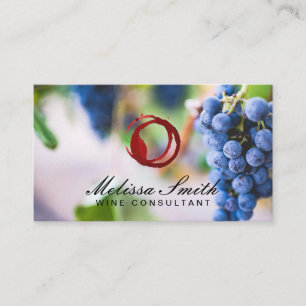Wine Stain   Wine Grapes Vineyard Business Card