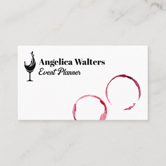 Wine Stains | Glass Splash Logo Business Card (Front)