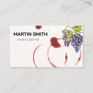 Wine Stains   Grapes on the Vine Business Card