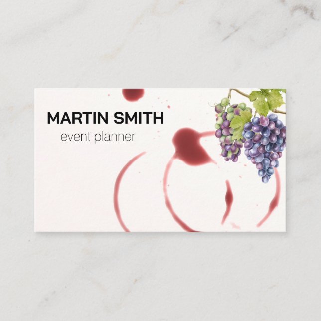 Wine Stains | Grapes on the Vine Business Card (Front)
