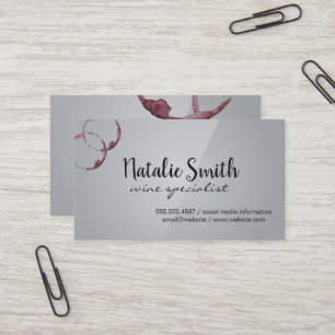 Wine Stains   Grey Gloss Business Card