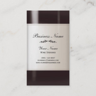 Wine Steward Wine Bottle Business Card