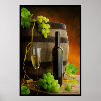 Wine still life poster