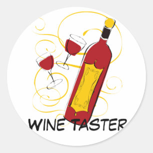 Wine Taster Classic Round Sticker