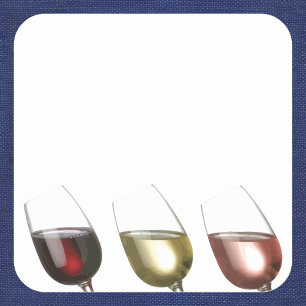 Wine Tasting - 3 Glasses of Wine Square Sticker