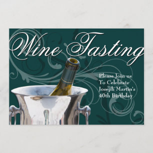 Wine Tasting 40th Birthday Party Elegant French Invitation