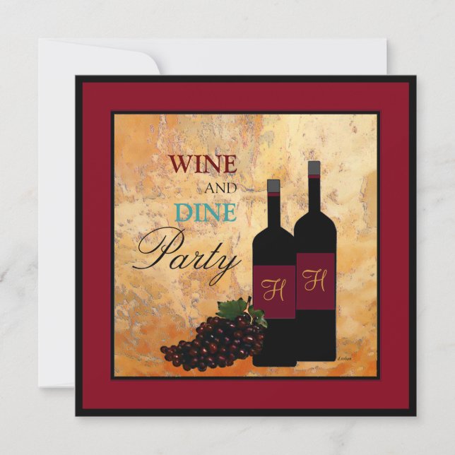 Wine Tasting and Dinner Party Invitation (Front)
