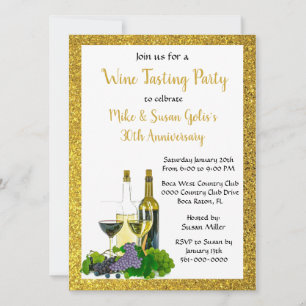 Wine Tasting Anniversary Party Invitation