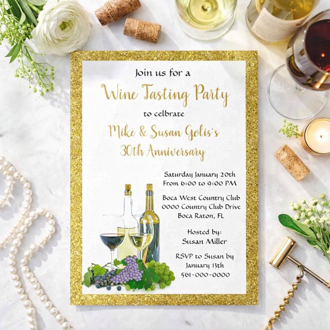 Wine Tasting Anniversary Party  Invitation (Creator Uploaded)