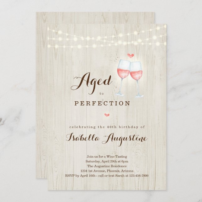 Wine Tasting Birthday Party Invitation (Front/Back)