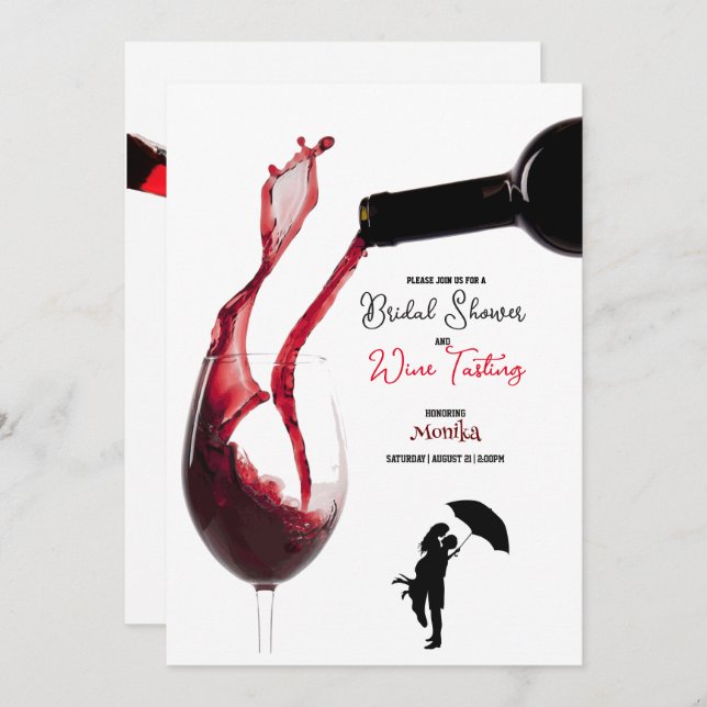 Wine Tasting Bridal Shower Invitations (Front/Back)