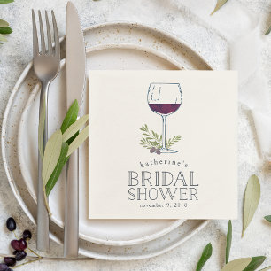 Wine Tasting Bridal Shower Napkin