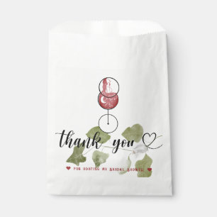 Wine Tasting Bridal Shower Script Thank You Card Favour Bag