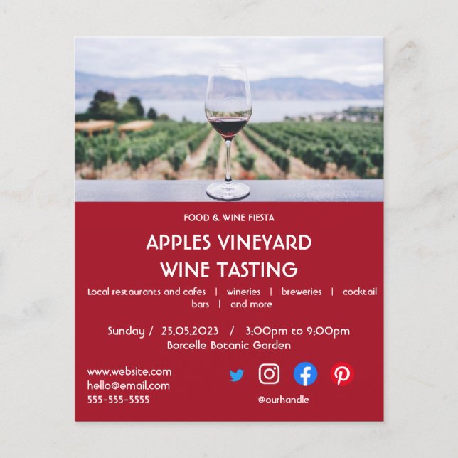 wine tasting charity vineyard food drink festival  flyer (Front)