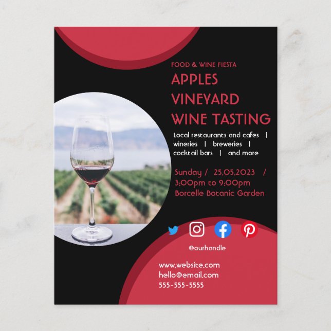 wine tasting charity vineyard food drink festival flyer (Front)