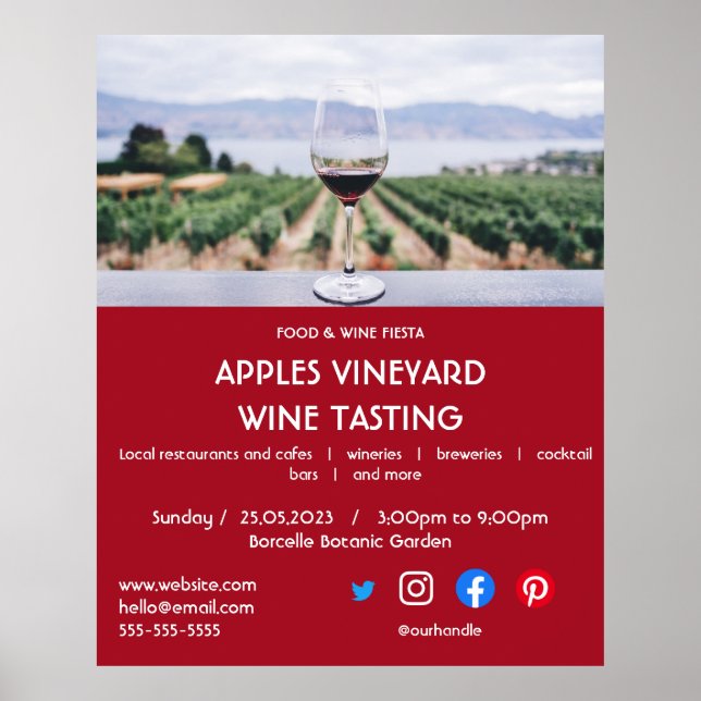 wine tasting charity vineyard food drink festival  poster (Front)
