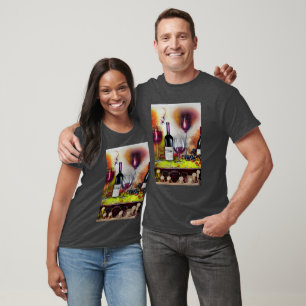 Wine Tasting Colourful Digital Art    T-Shirt