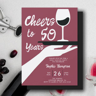 Wine Tasting Elegant Casual Winery 50th Birthday Invitation