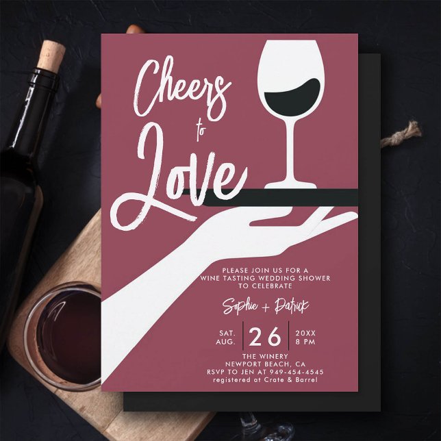 Wine Tasting Elegant Casual Winery Couple Shower Invitation (couple shower invitation wedding wine tasting winery casual engagement coed)