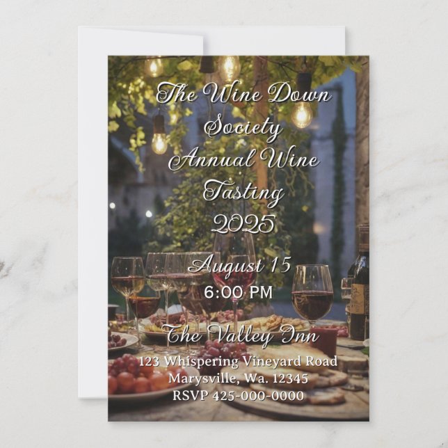 Wine Tasting Evening Invitation (Front)