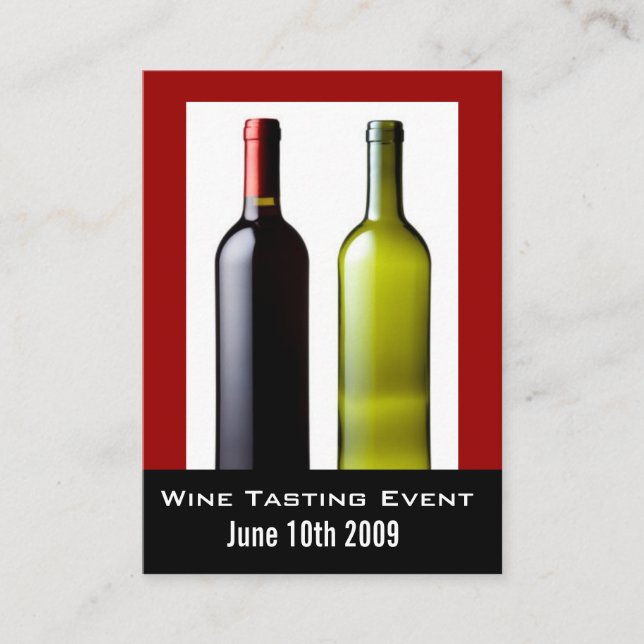 Wine Tasting Event Mini Invite Cards (Front)